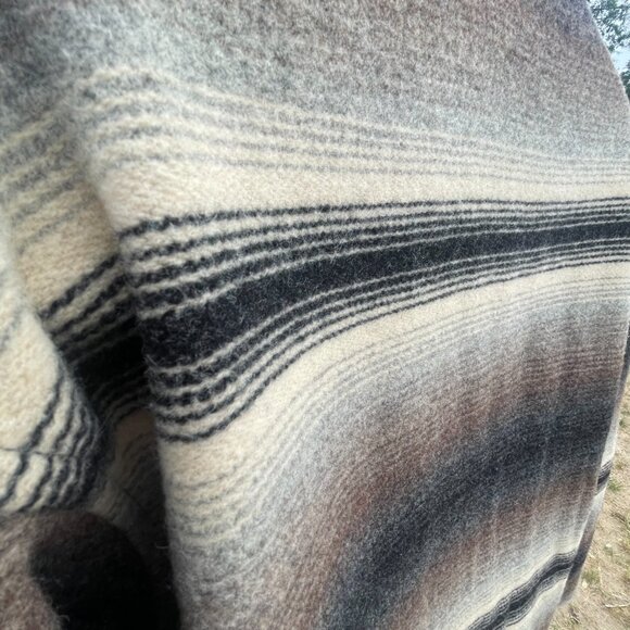 Men's Size XL Vintage Lined Woolrich Striped Rancher Coat with Fleece Collar - Picture 15 of 16